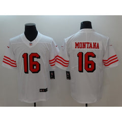 Men's San Francisco 49ers #16 Joe Montana White Color Rush Vapor Untouchable Limited Stitched NFL Jersey 