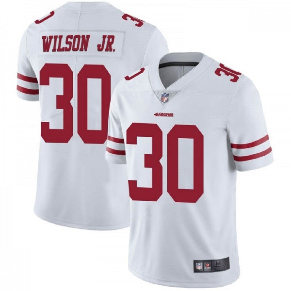 Men's San Francisco 49ers #30 Jeff Wilson Jr. White Vapor Untouchable Limited Stitched Jersey 
