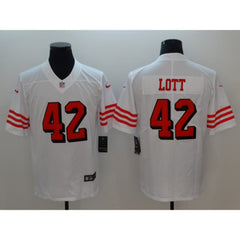 Men's San Francisco 49ers #42 Ronnie Lott White Color Rush Vapor Untouchable Limited Stitched NFL Jersey 