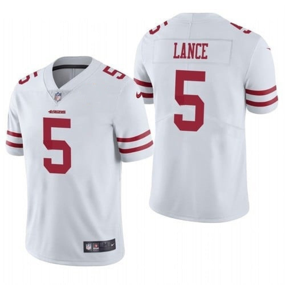 Men's San Francisco 49ers #5 Trey Lance White Vapor Untouchable Limited Stitched Jersey 