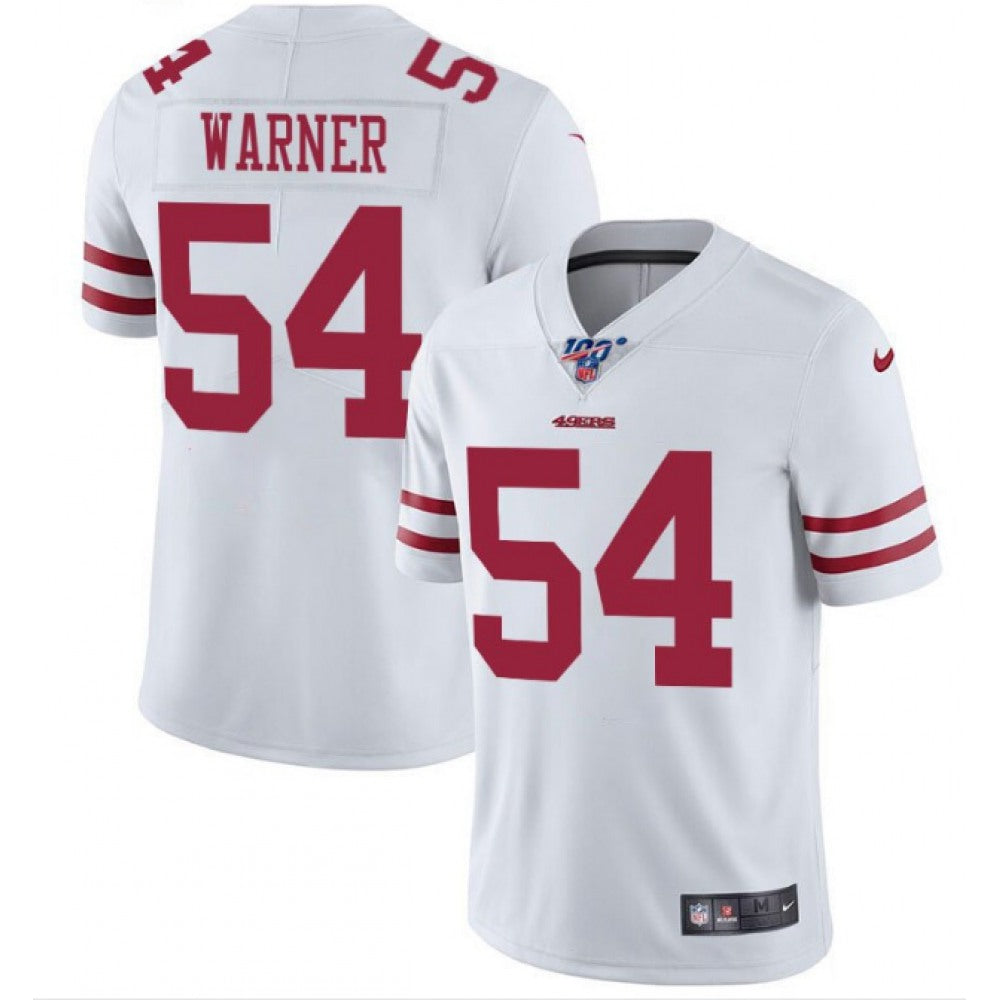 Men's San Francisco 49ers #54 Fred Warner White 2019 100th Season Vapor Untouchable Limited Stitched NFL Jersey 