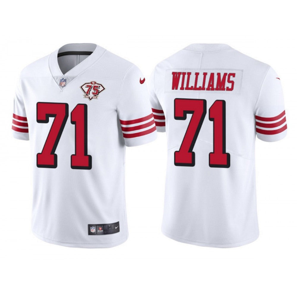 Men's San Francisco 49ers #71 Trent Williams White 75th Anniversary Vapor Untouchable Limited Stitched Jersey 