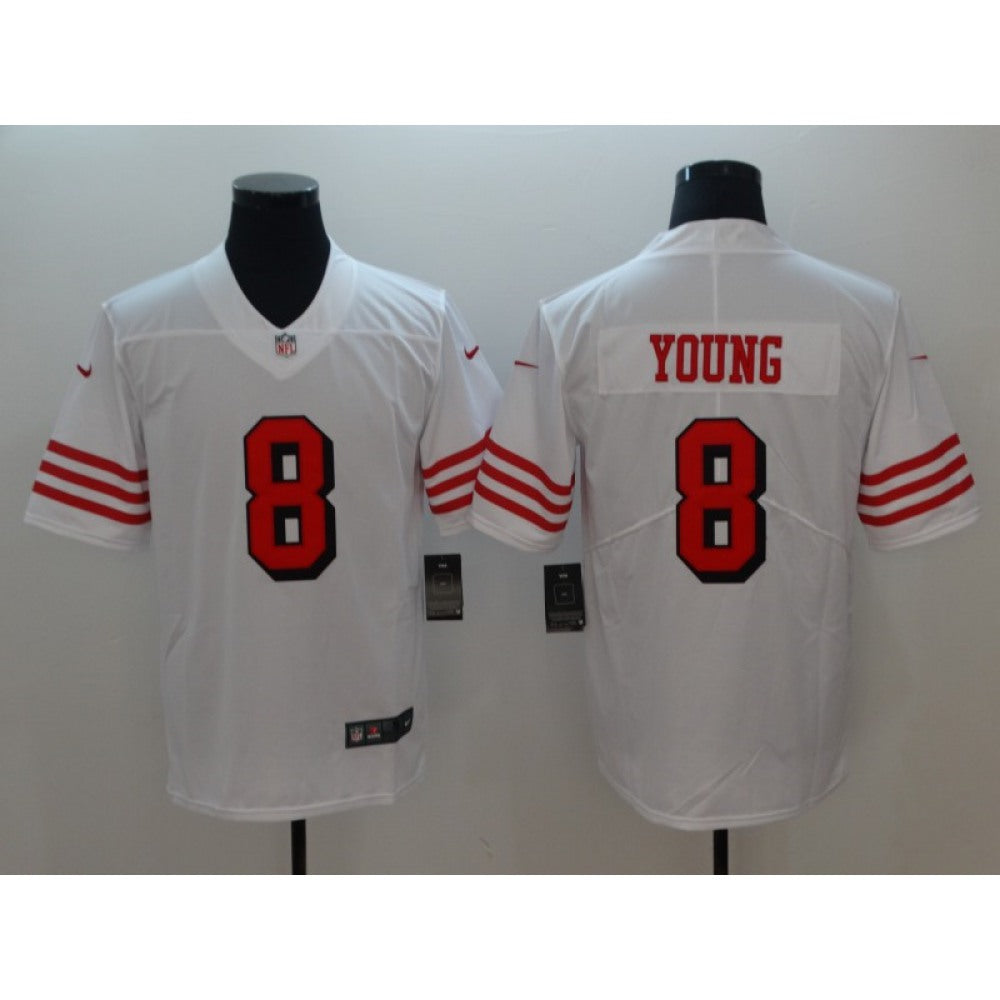 Men's San Francisco 49ers #8 Steve Young White Vapor Untouchable Player Limited Stitched NFL Jersey 