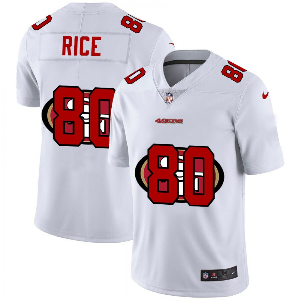 Men's San Francisco 49ers #80 Jerry Rice White Shadow Logo Limited Stitched Jersey 