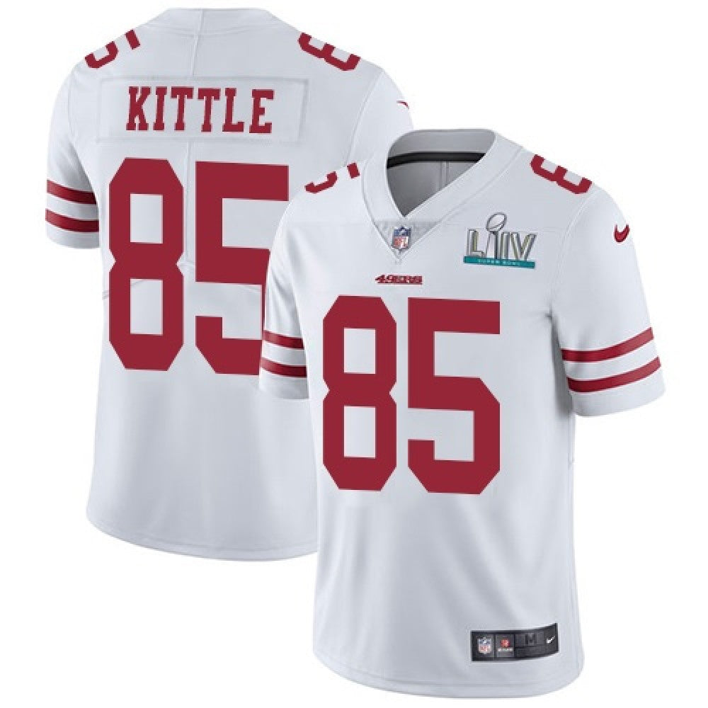 Men's San Francisco 49ers #85 George Kittle White Super Bowl LIV Vaper Untouchable Limited Stitched NFL Jersey 
