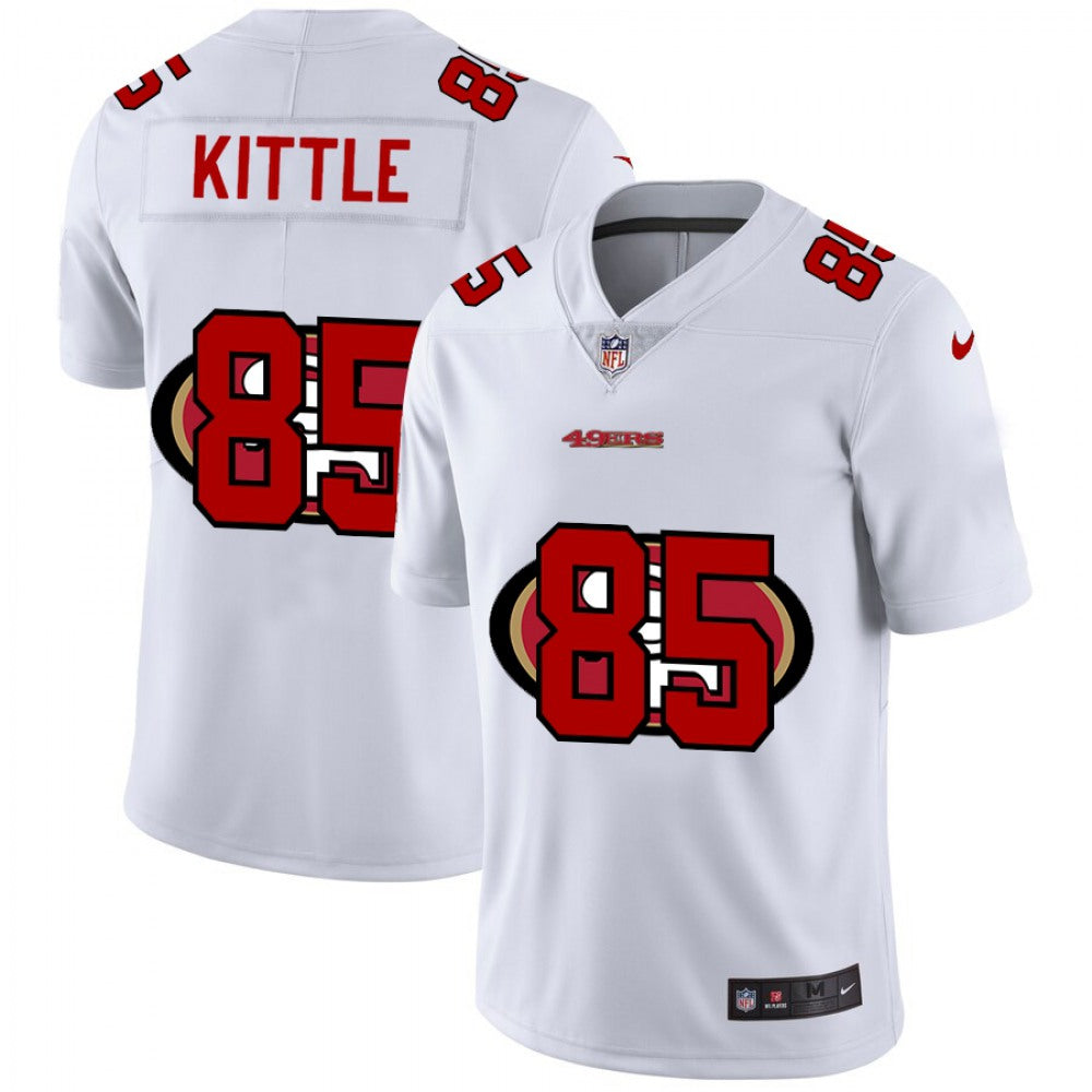 Men's San Francisco 49ers #85 George Kittle White Shadow Logo Limited Stitched Jersey 