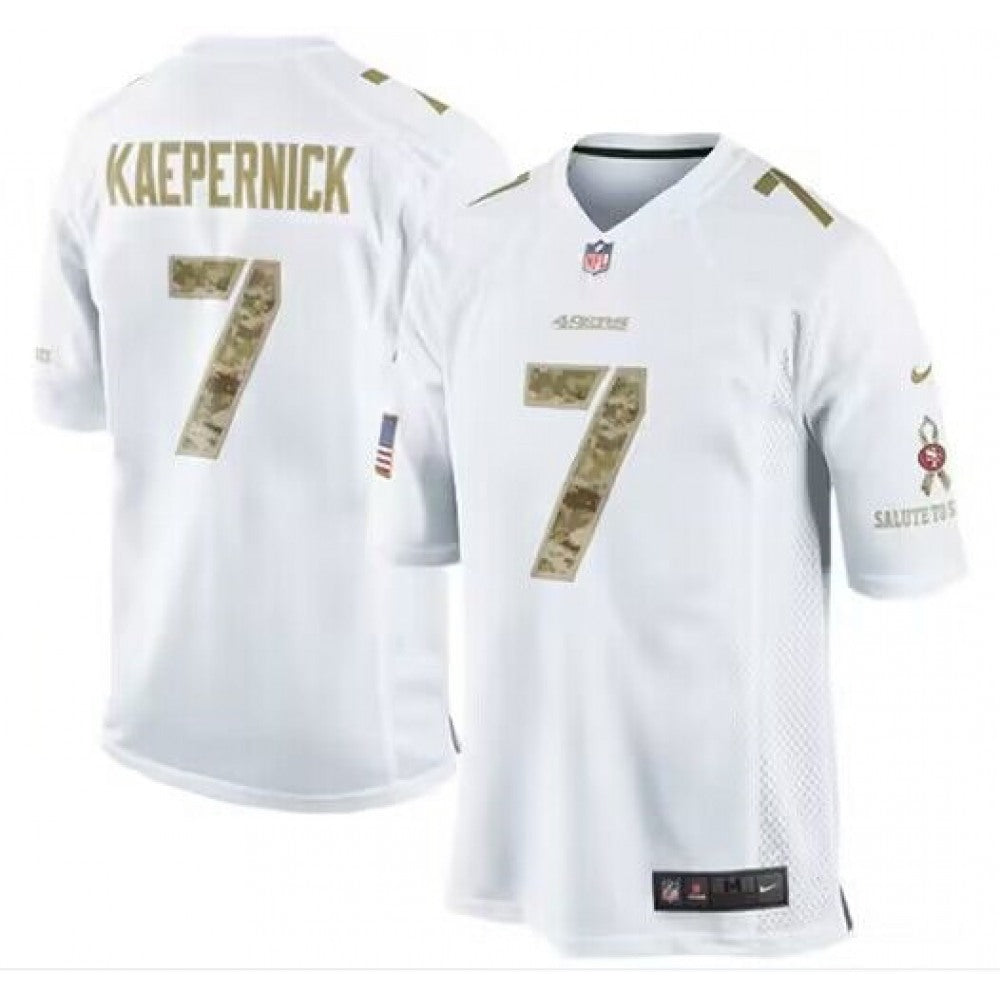Men's San Francisco 49ers #7 Colin Kaepernick White Salute To Service Limited Stitched Football Jersey 