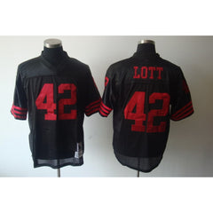 Mitchell and Ness 49ers #42 Ronnie Lott Black Stitched NFL Jersey 