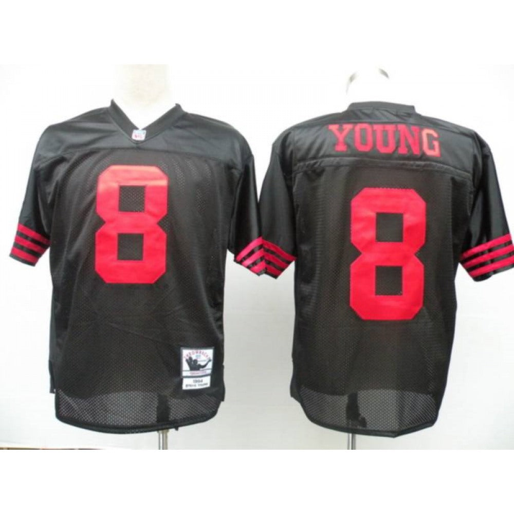 Mitchell and Ness 49ers #8 Steve Young Black Stitched NFL Jersey 