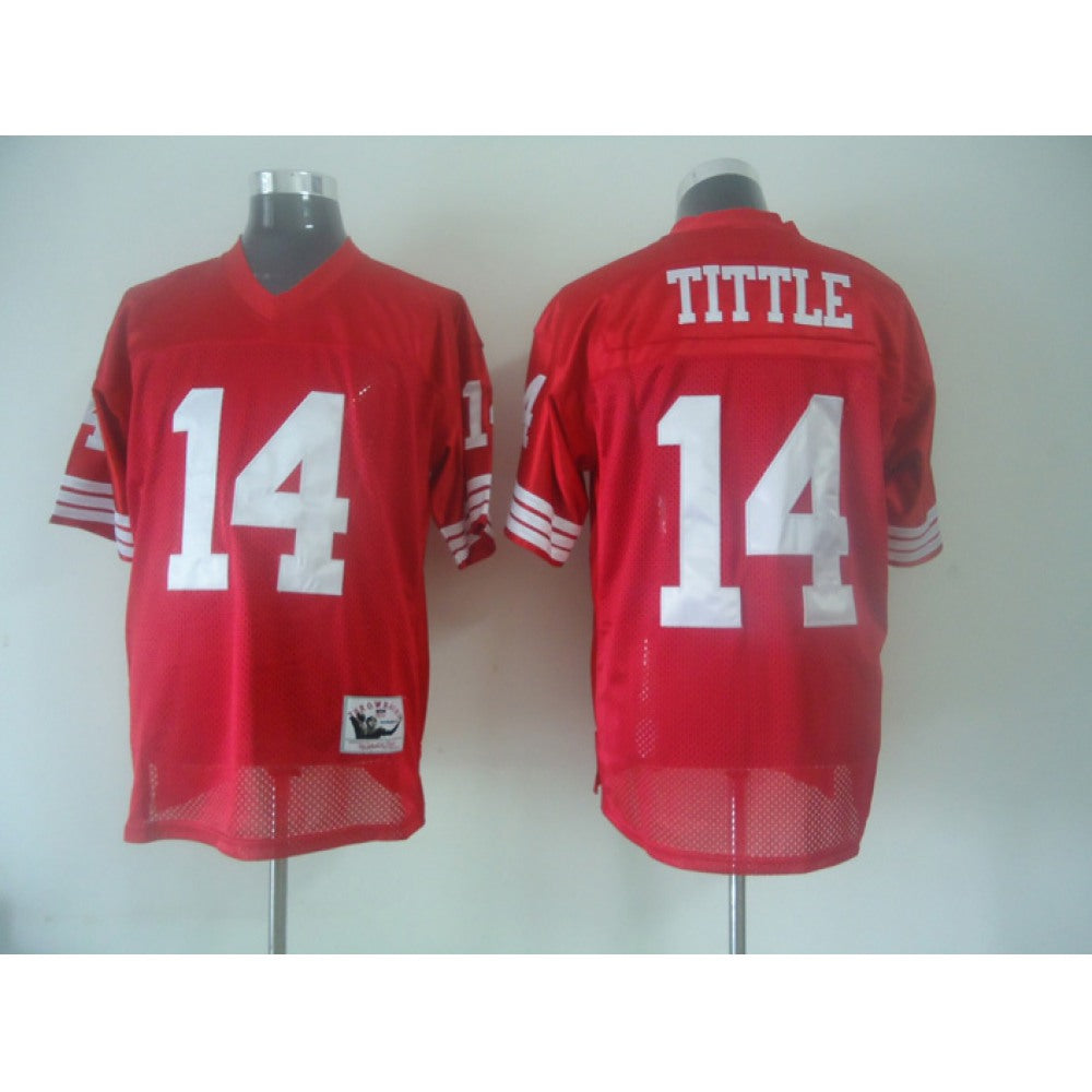 Mitchell and Ness 49ers #14 Y.A. Tittle Red Stitched NFL Jersey 
