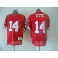 Mitchell and Ness 49ers #14 Y.A. Tittle Red Stitched NFL Jersey 