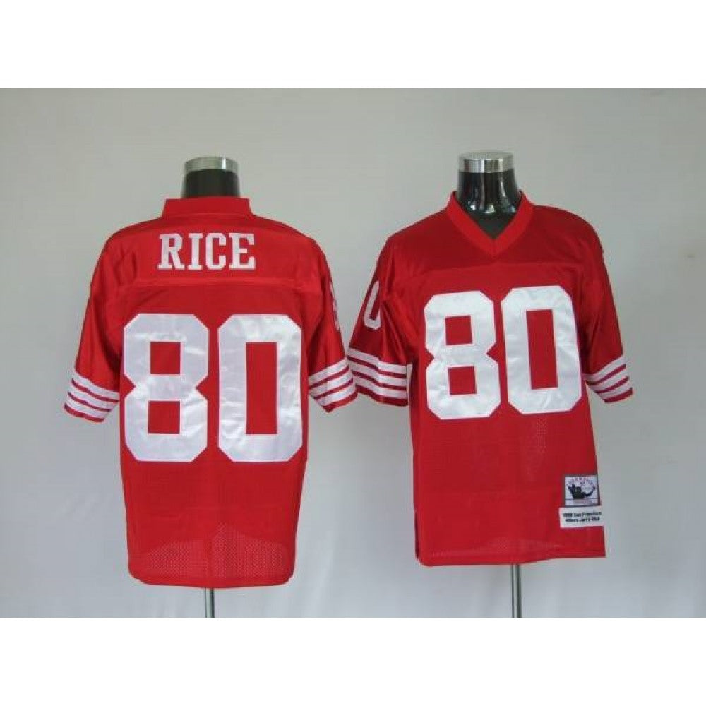 Mitchell and Ness 49ers Jerry Rice #80 Stitched Red NFL Jersey 