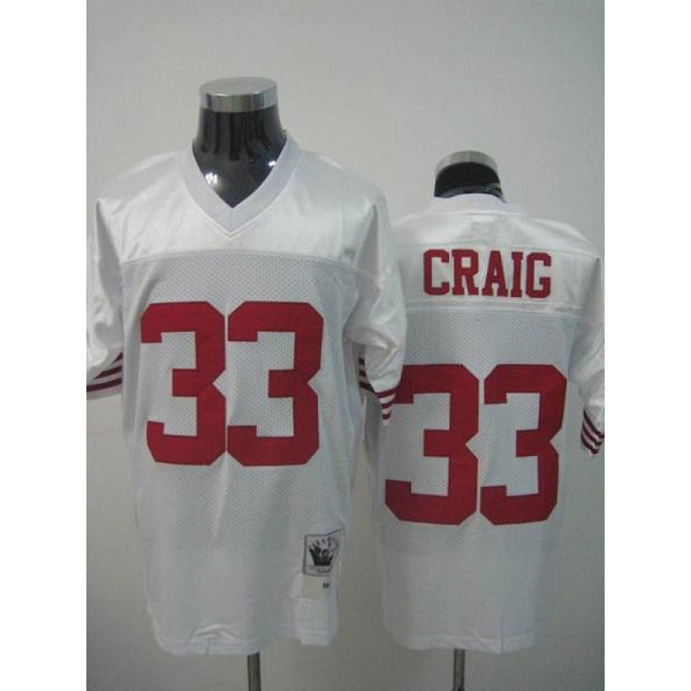 Mitchell and Ness 49ers #33 Roger Craig Stitched White NFL Jersey 