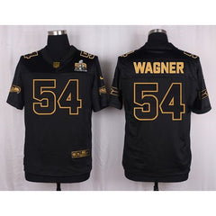Seahawks #54 Bobby Wagner Black Men's Stitched NFL Elite Pro Line Gold Collection Jersey 