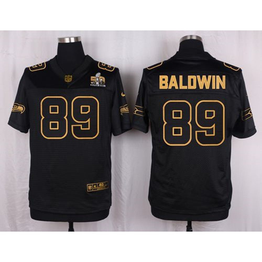 Seahawks #89 Doug Baldwin Black Men's Stitched NFL Elite Pro Line Gold Collection Jersey 