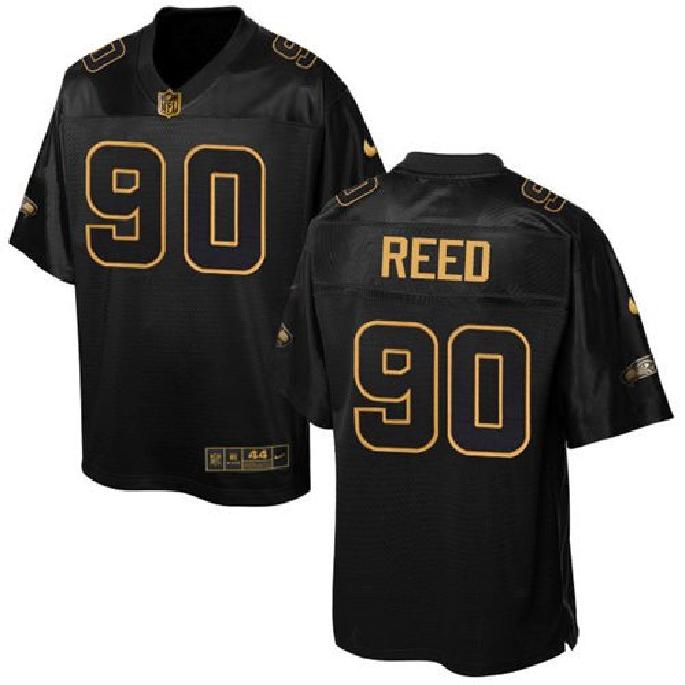 Seahawks #90 Jarran Reed Black Men's Stitched NFL Elite Pro Line Gold Collection Jersey 