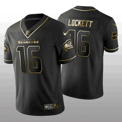 Men's Seattle Seahawks #16 Tyler Lockett Black 2019 Golden Edition Limited Stitched NFL Jersey 
