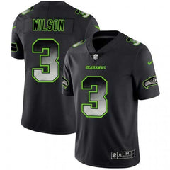 Men's Seattle Seahawks #3 Russell Wilson Black 2019 Smoke Fashion Limited Stitched NFL Jersey 