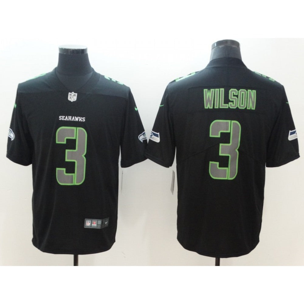 Men's Seattle Seahawks #3 Russell Wilson Black 2018 Impact Limited Stitched NFL Jersey 