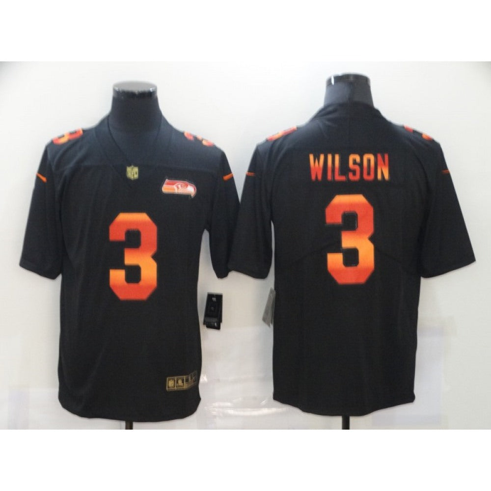 Men's Seattle Seahawks #3 Russell Wilson 2020 Black Fashion Limited Stitched Jersey 
