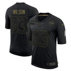 Men's Seattle Seahawks #3 Russell Wilson 2020 Black Salute To Service Limited Stitched Jersey 