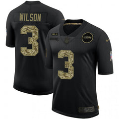 Men's Seattle Seahawks #3 Russell Wilson 2020 Black Camo Salute To Service Limited Stitched Jersey 