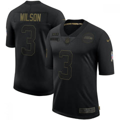Men's Seattle Seahawks #3 Russell Wilson 2020 Black Salute To Service Limited Stitched Jersey 