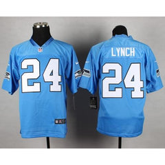 Seahawks #24 Marshawn Lynch Light Blue Men's Stitched NFL Elite Jersey 