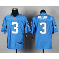 Seahawks #3 Russell Wilson Light Blue Men's Stitched NFL Elite Jersey 