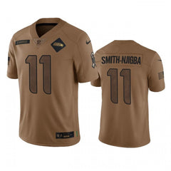 Men's Seattle Seahawks #11 Jaxon Smith-Njigba 2023 Brown Salute To Service Limited Stitched Football Jersey 