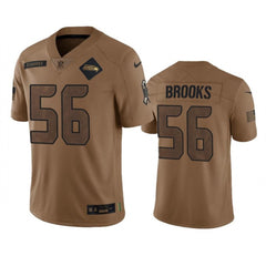 Men's Seattle Seahawks #56 Jordyn Brooks 2023 Brown Salute To Service Limited Stitched Football Jersey 