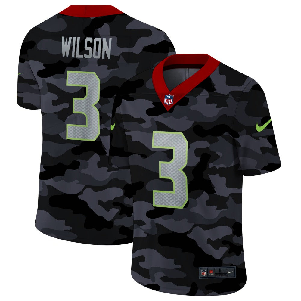 Men's Seattle Seahawks #3 Russell Wilson 2020 Camo Limited Stitched Jersey 