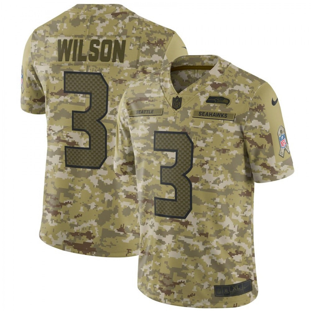 Men's Seattle Seahawks #3 Russell Wilson 2018 Camo Salute to Service Limited Stitched NFL Jersey 