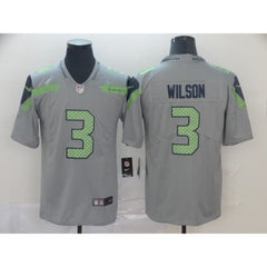 Men's Seattle Seahawks #3 Russell Wilson Gray Inverted Legend Stitched NFL Jersey 