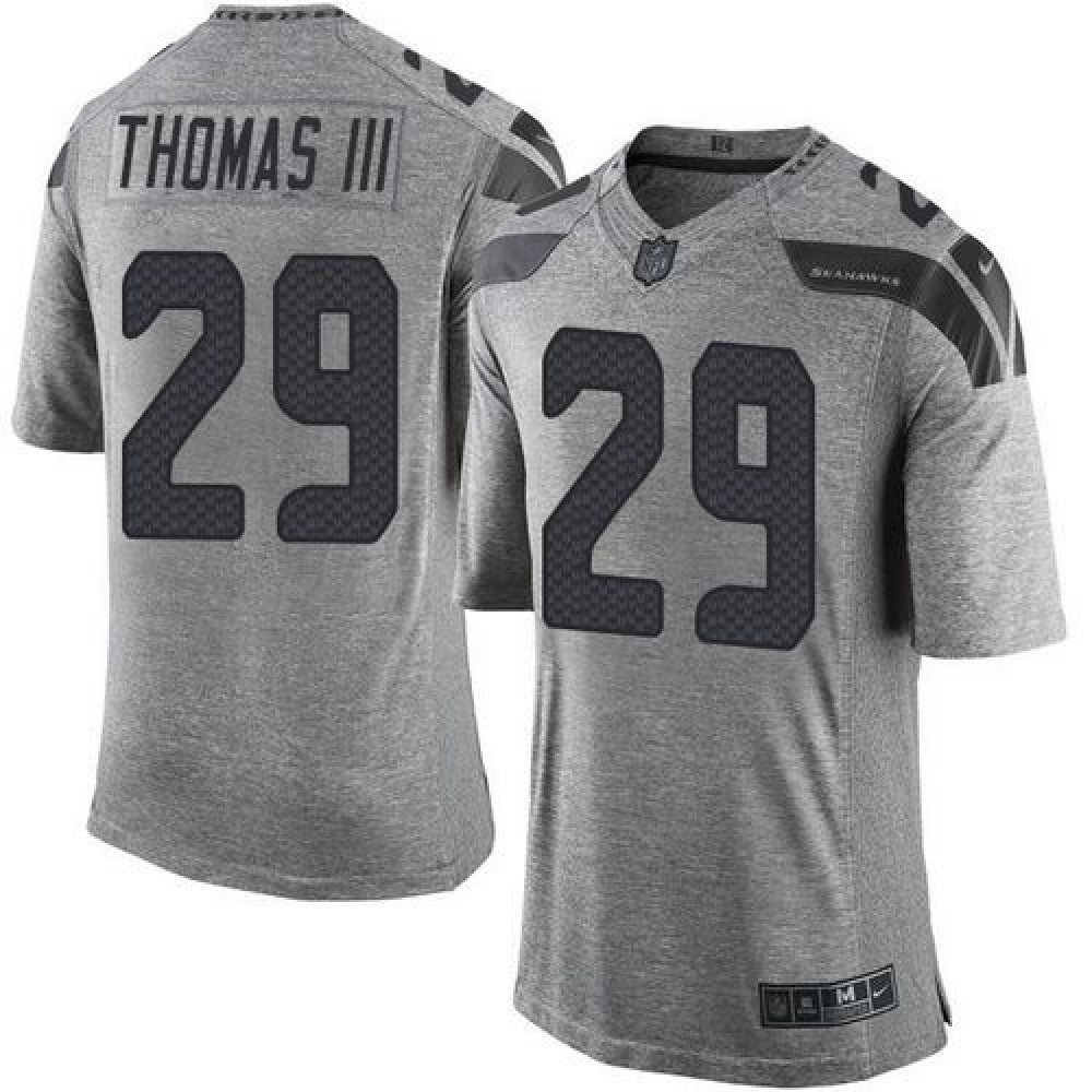 Seahawks #29 Earl Thomas III Gray Men's Stitched NFL Limited Gridiron Gray Jersey 