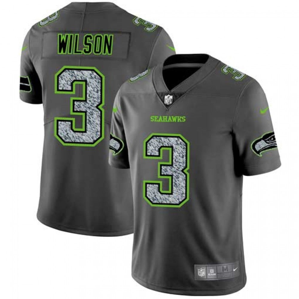 Men's Seattle Seahawks #3 Russell Wilson 2019 Gray Fashion Static Limited Stitched NFL Jersey 
