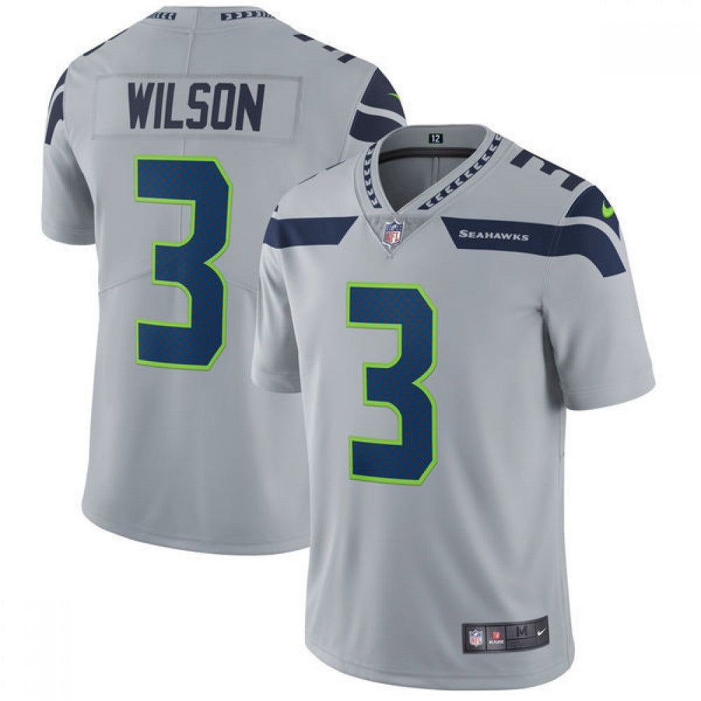 Men's Seattle Seahawks #3 Russell Wilson Gray Vapor Untouchable Limited Stitched NFL Jersey 