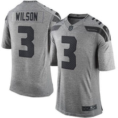 Seahawks #3 Russell Wilson Gray Men's Stitched NFL Limited Gridiron Gray Jersey 