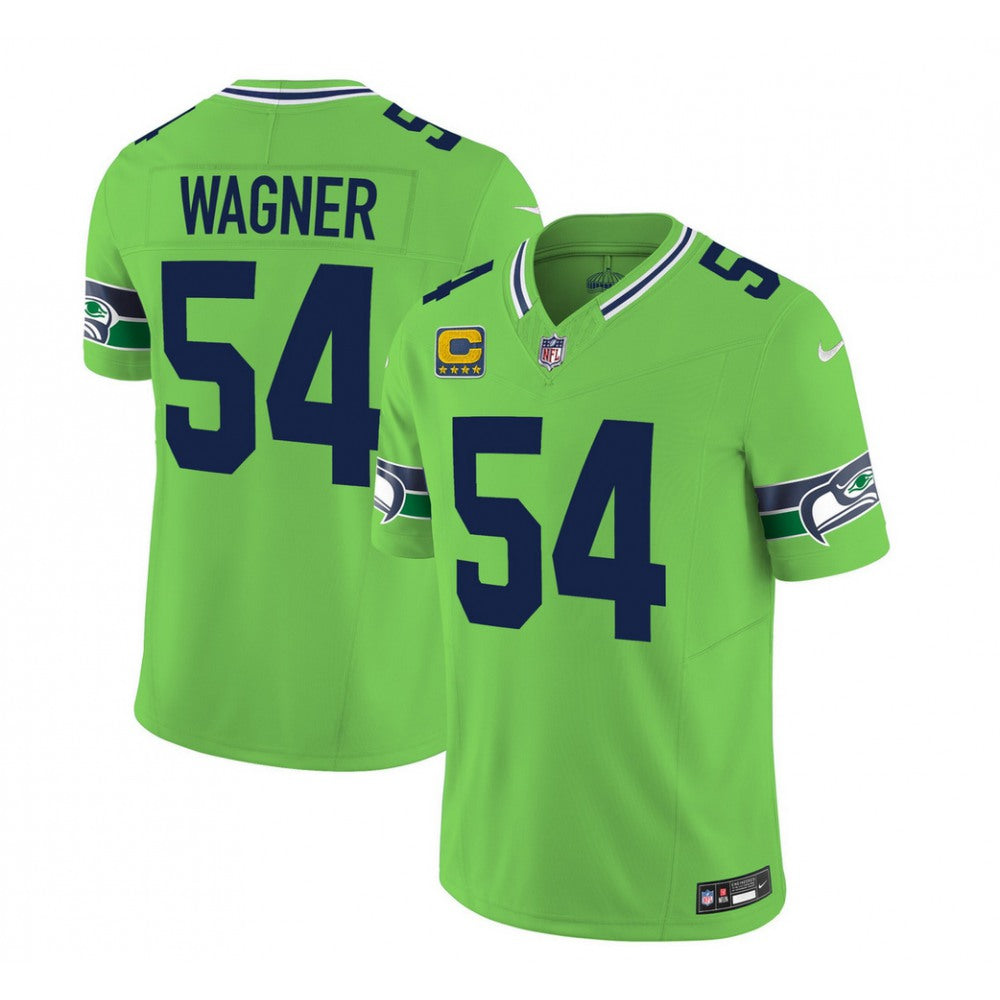 Men's Seattle Seahawks #54 Bobby Wagner 2023 F.U.S.E. With 4-Star C Patch Green Limited Stitched Football Jersey 