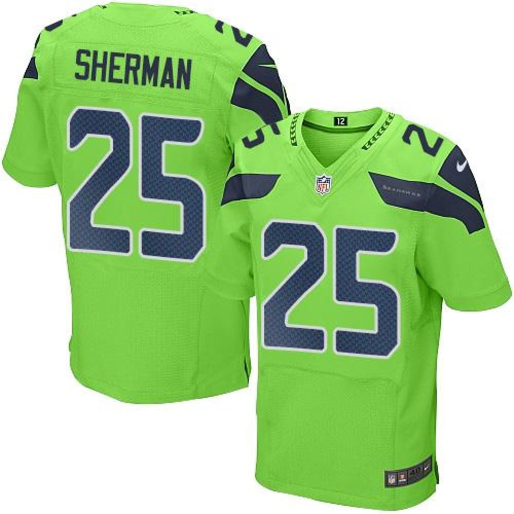 Seahawks #25 Richard Sherman Green Men's Stitched NFL Elite Rush Jersey 