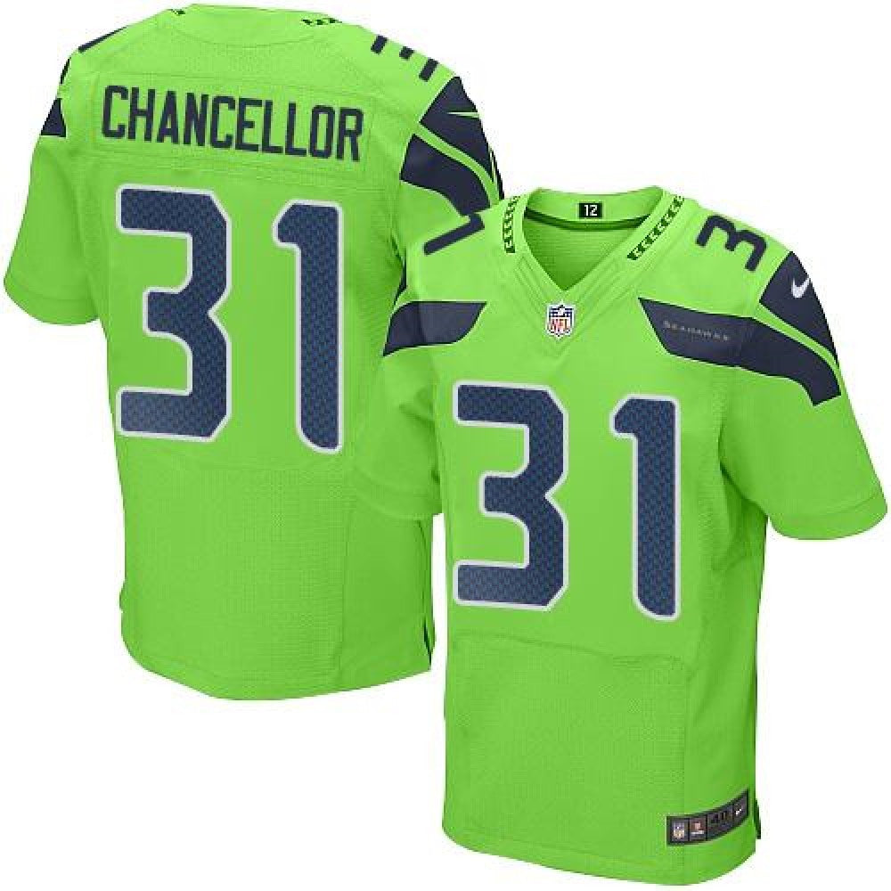 Seahawks #31 Kam Chancellor Green Men's Stitched NFL Elite Rush Jersey 