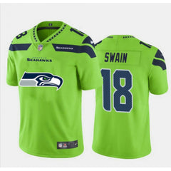 Men's Seattle Seahawks #18 Freddie Swain Green 2020 Team Big Logo Limited Stitched Jersey 