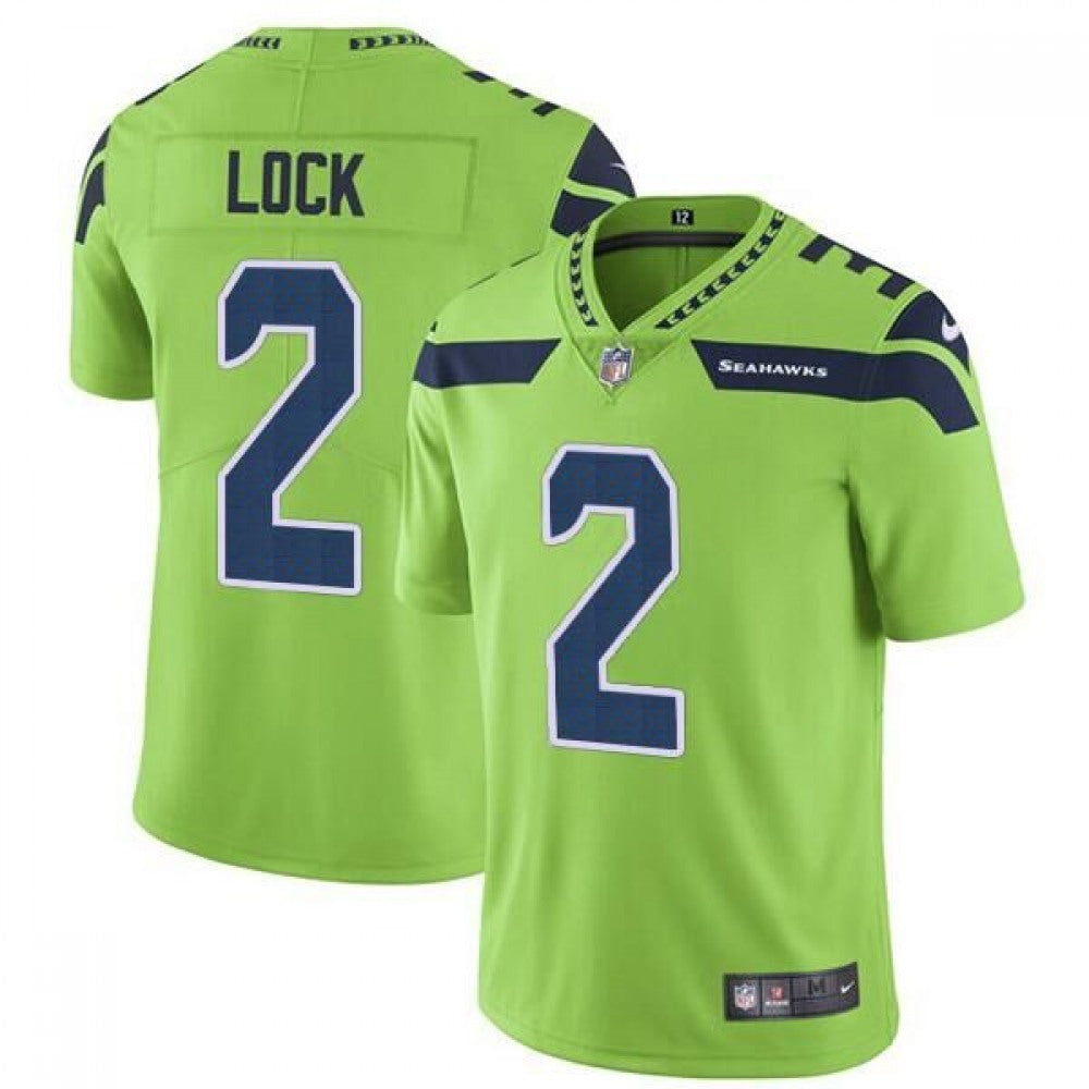 Men's Seattle Seahawks #2 Drew Lock Green Vapor Untouchable Limited Stitched Jersey 