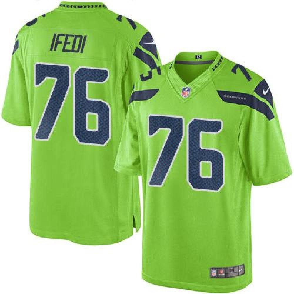 Seahawks #76 Germain Ifedi Green Men's Stitched NFL Limited Rush Jersey 