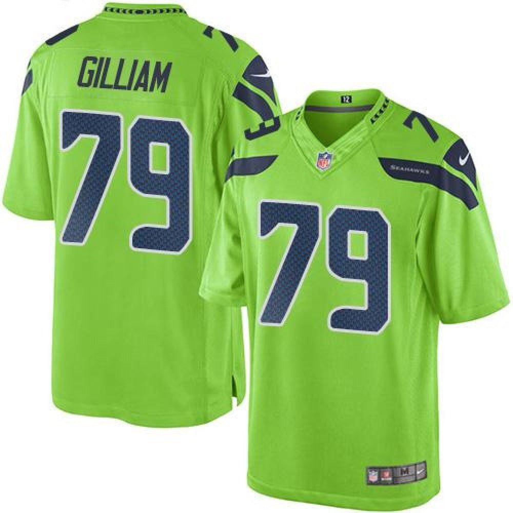 Seahawks #79 Garry Gilliam Green Men's Stitched NFL Limited Rush Jersey 