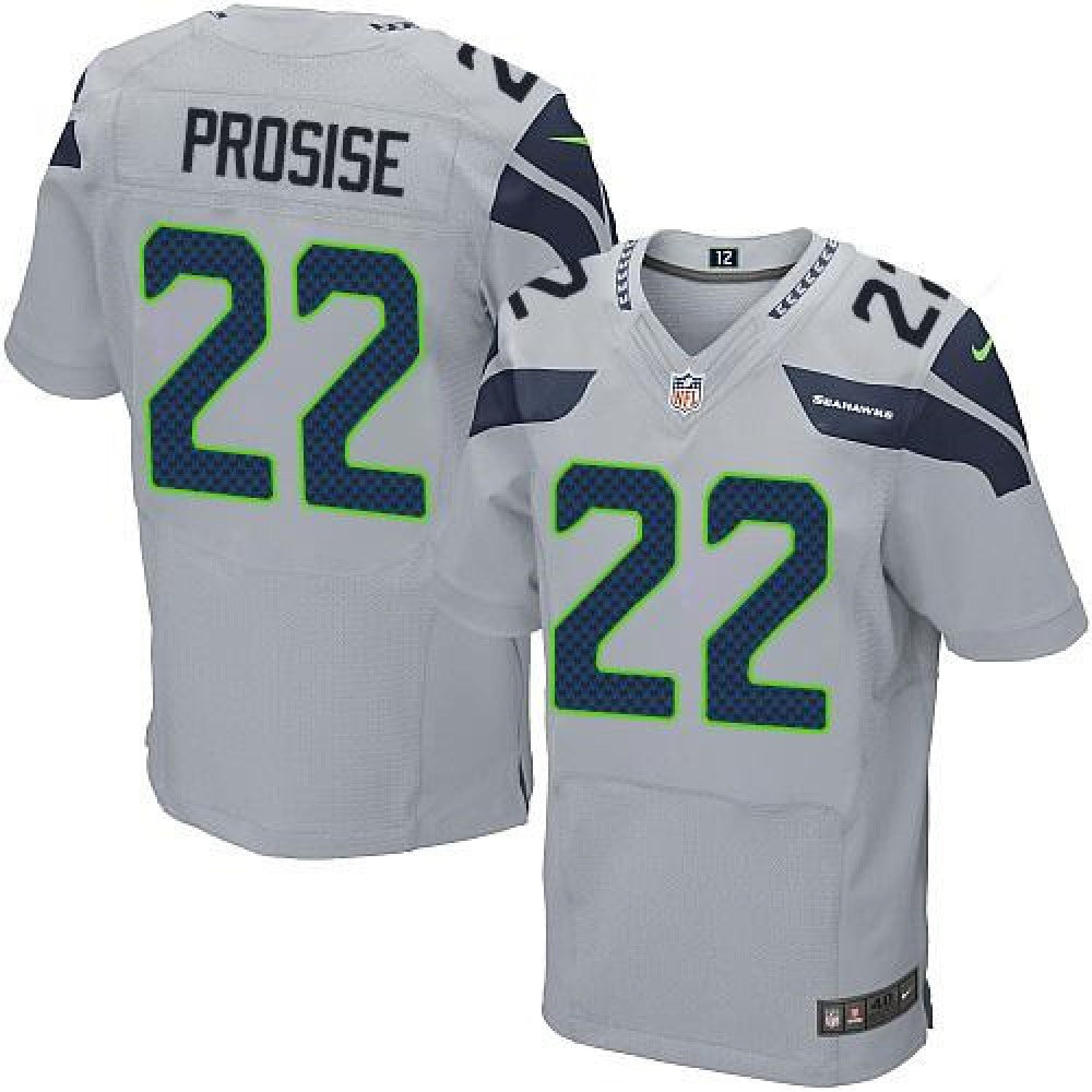 Seahawks #22 C. J. Prosise Grey Alternate Men's Stitched NFL Elite Jersey 