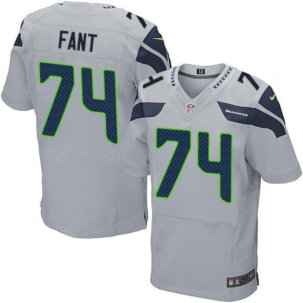 Seahawks #74 George Fant Grey Alternate Men's Stitched NFL Elite Jersey 