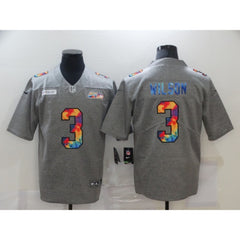 Men's Seattle Seahawks #3 Russell Wilson 2020 Grey Crucial Catch Limited Stitched Jersey 