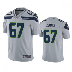 Men's Seattle Seahawks #67 Charles Cross Grey Vapor Untouchable Limited Stitched Jersey 