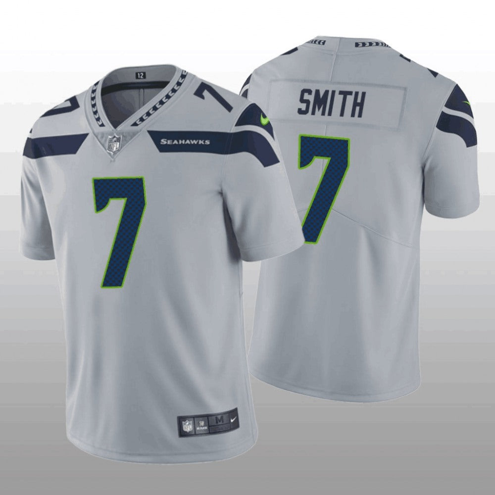 Men's Seattle Seahawks #7 Geno Smith Grey Vapor Untouchable Limited Stitched Jersey 